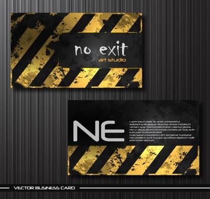 business card templates retro grunge yellow stripes decor