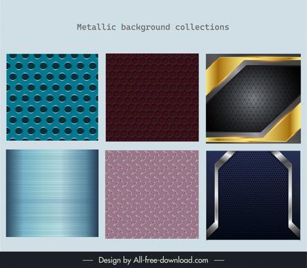 metallic background templates collection modern elegant shapes