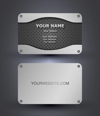 metallic style business cards vectors