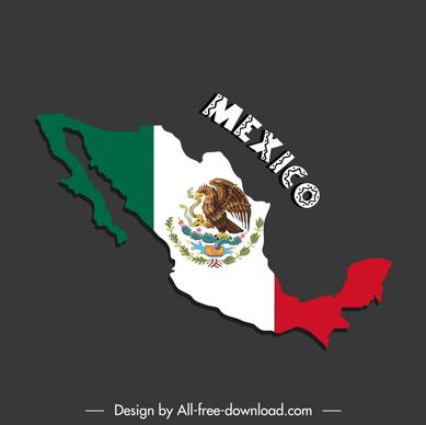 mexico advertising poster template flag map elements sketch