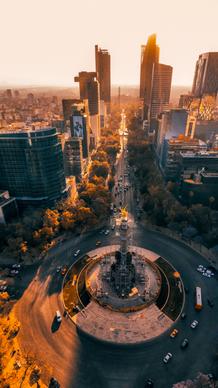 mexico city picture backdrop high view dynamic traffic 