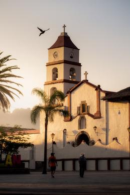 mexico rural scenery picture church architecture sunset scene 
