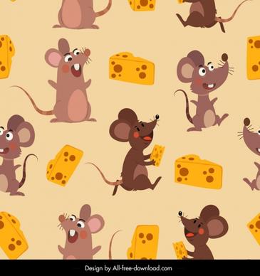 mice cheese pattern cute cartoon characters decor