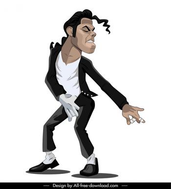 michael jackson icon funny dynamic cartoon character sketch 