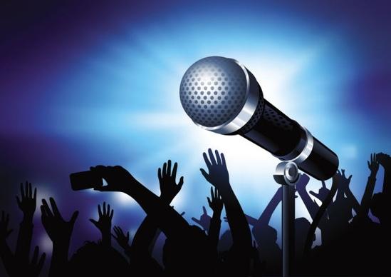 microphone bright background 02 vector