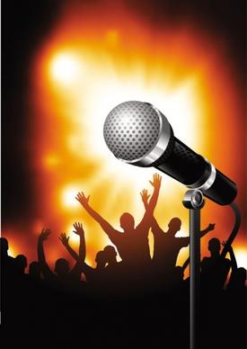 microphone bright background 03 vector