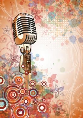 microphone bright background 04 vector