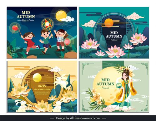 mid autumn backdrop template collections cute design 