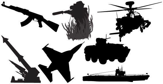 Military vehicles vector