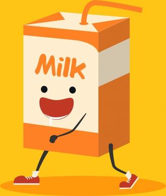 milk advertising background stylized paper box icon