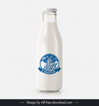 milk bottle packaging template flat elegance