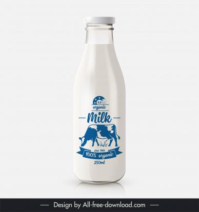 milk bottle packaging template silhouette grazing cow