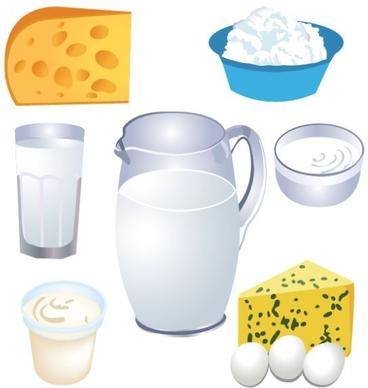 dairy food design elements 3d icons