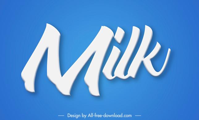 milk sign banner bright elegant calligraphic text decor