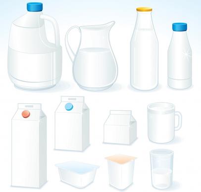 milk design elements box container bottle sketch