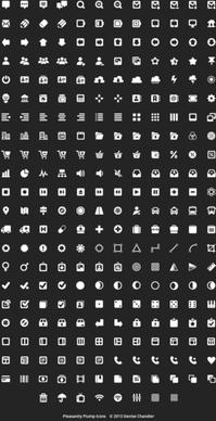 mini black and white web icons vector
