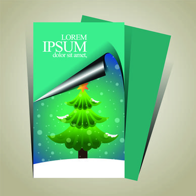 minimalistic15 merry christmas flyer cover vector