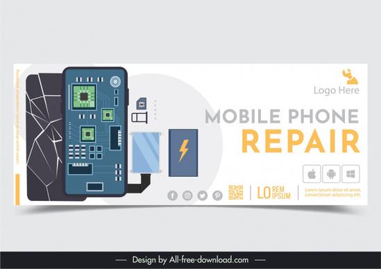 mobile phone repair concept design template modern flat