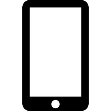 mobile phone sign icon flat black white contrast outline