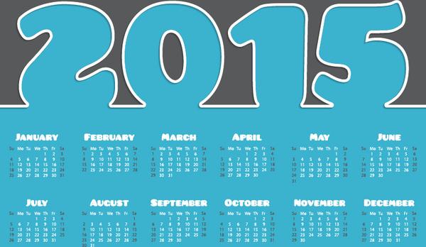 modern15 business calendar design vector