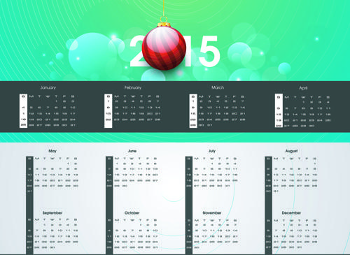 modern15 calendar and new year background vector