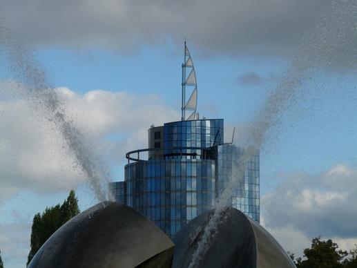 modern art ball fountain