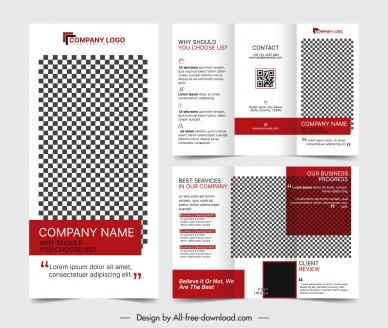 modern business brochure template checkered trifold design