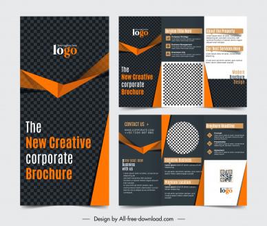 modern business brochure template dark 3d shapes
