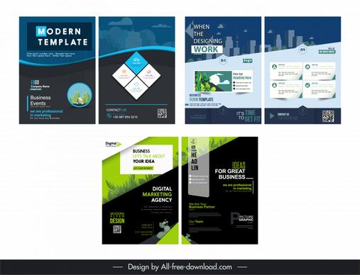 modern company flyer templates collection elegant modern