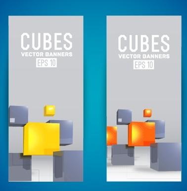 modern cubes banner design vector