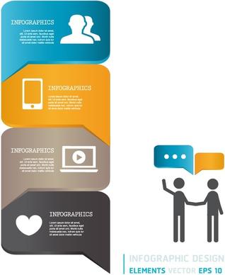 Modern infographics bubble speech template style