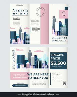 modern real estate brochure template city scene design 