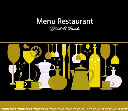 modern restaurant menu vector cover set