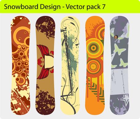 modern snowboard vector template design