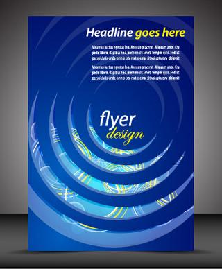 modern style blue flyer cover vector