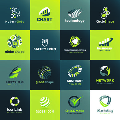 modern technology style logos vector
