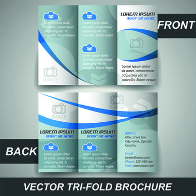 modern tri fold business brochure cover vector