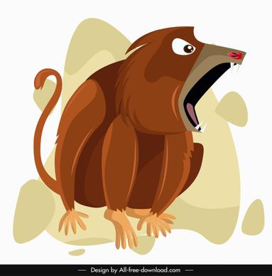 monkey painting aggressive emotion cartoon character sketch