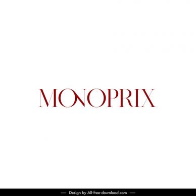 monoprix logotype flat modern calligraphy design 
