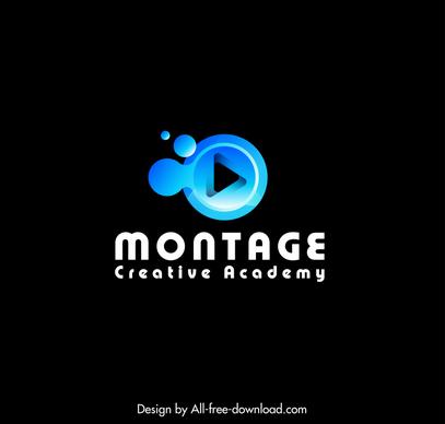 montage logo template flat modern flat button shape sketch circles triangle decor