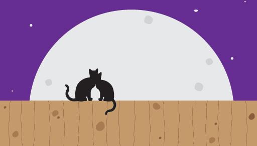 moon cats vector graphic