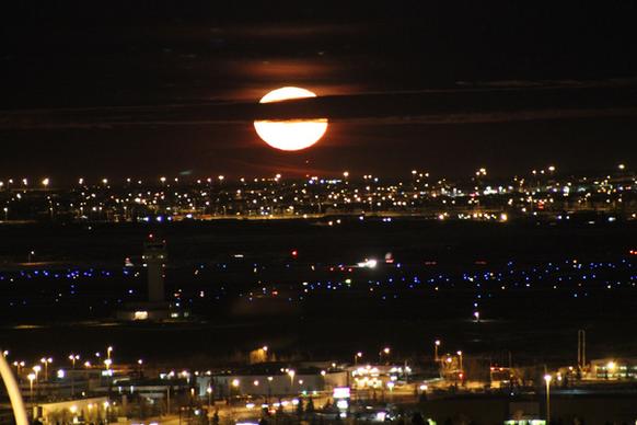 moon rise over the airport jan 2013