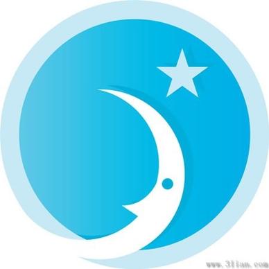 moon star icon vector