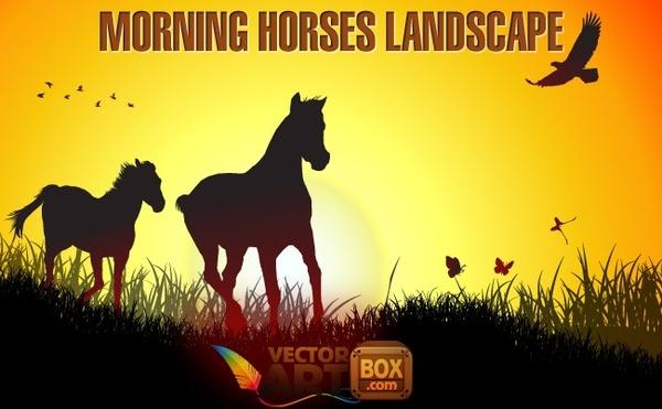 Morning Horses Landscape