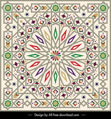morocco pattern template colorful symmetric repeating geometric shapes decor