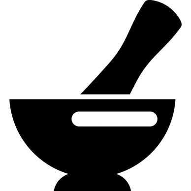 mortar pestle sign icon flat silhouette sketch