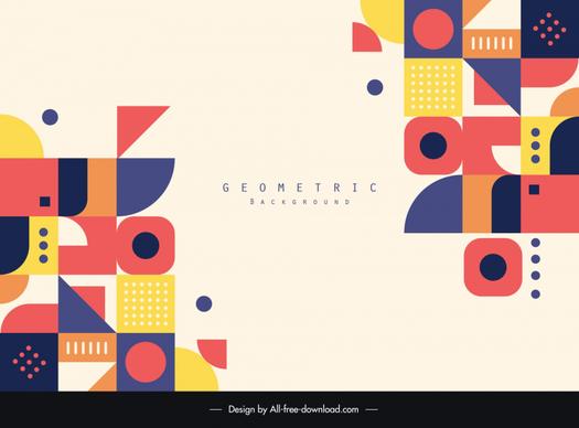 mosaic background template colorful flat geometric shapes 