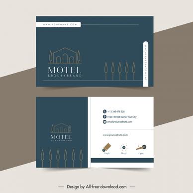 motel business card template elegant flat contrast