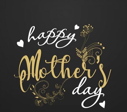 mother day banner calligraphic text decoration dark backdrop