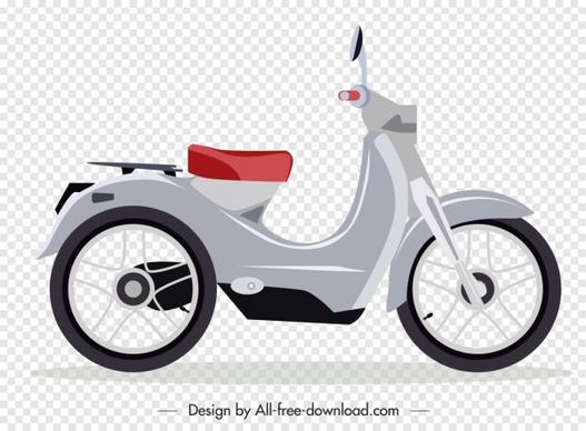 motorbike icon classical decor grey sketch